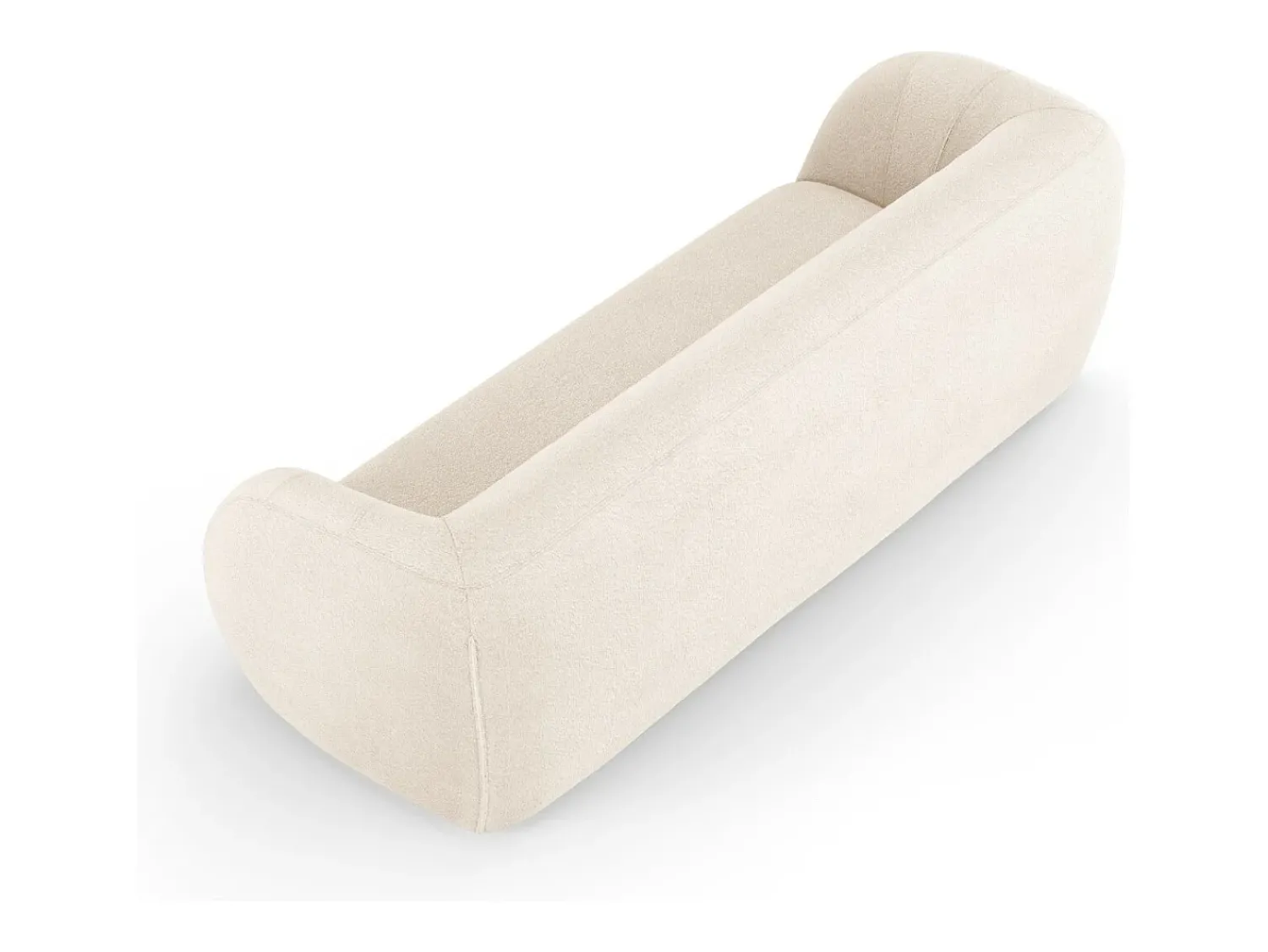 Cosmopolitan Design - Sofá "Essen" 3 lugares em tecido bouclé - 230x95x86cm Bege
