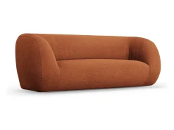 Cosmopolitan Design - Sofá "Essen" 2 lugares em tecido bouclé marrom - 210x95x86cm^ Sofá