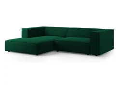 Sale Cosmopolitan Design - Sofá de canto esquerdo "Arendal" 3 lugares em veludo verde garrafa - 224x166x70cm Verde pinho