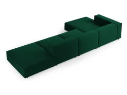 Sofá|Cosmopolitan Design - Sofá de canto esquerdo "Arendal" 5 lugares em veludo verde garrafa - 341x166x70cm Verde pinho
