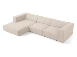 Cosmopolitan Design - Sofá de canto esquerdo "Arendal" 4 lugares em tecido chenille - 284x166x70cm^ Sofá