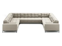 Hot Cosmopolitan Design - Sofá panorâmico "Bali" 9 lugares em tecido estrutural - 327x256x75cm Bege