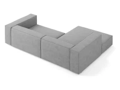 Outlet Cosmopolitan Design - Sofá de canto esquerdo "Arendal" 3 lugares em tecido chenille com efeito canelado cinza escuro - 224x166x70cm Cinza antracite