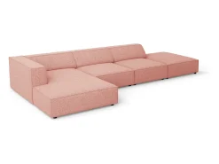 Sofá|Cosmopolitan Design - Sofá de canto esquerdo "Arendal" 5 lugares em tecido chenille - 341x166x70cm Rosa