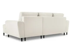 Clearance Cosmopolitan Design - Sofá convertível de canto direito com caixa de arrumação "Kyoto" 4 lugares em tecido bouclé - 241x145x88cm Bege