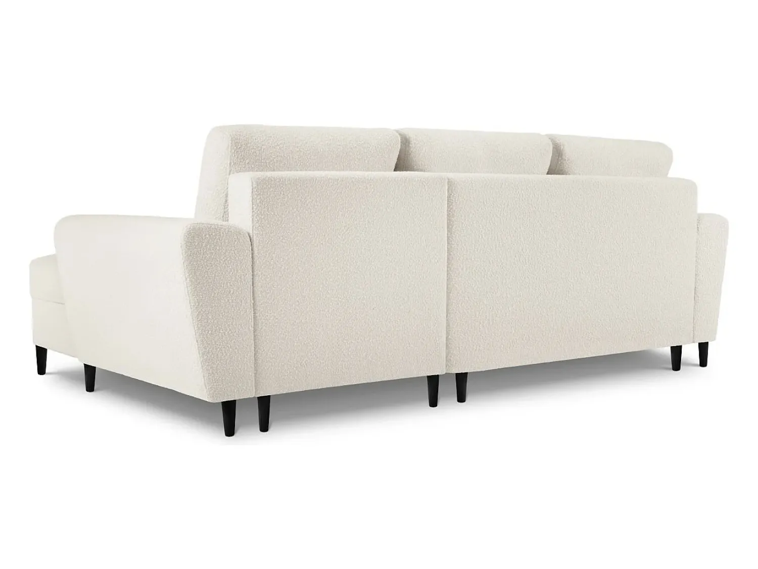 Clearance Cosmopolitan Design - Sofá convertível de canto direito com caixa de arrumação "Kyoto" 4 lugares em tecido bouclé - 241x145x88cm Bege