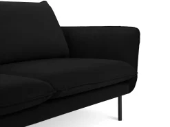 Sofá*Cosmopolitan Design - Sofá "Vienna" 4 lugares em veludo - 230x92x95cm Preto