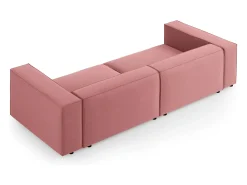 Cosmopolitan Design - Sofá "Arendal" 4 lugares em veludo salmão - 244x102x70cm^ Sofá