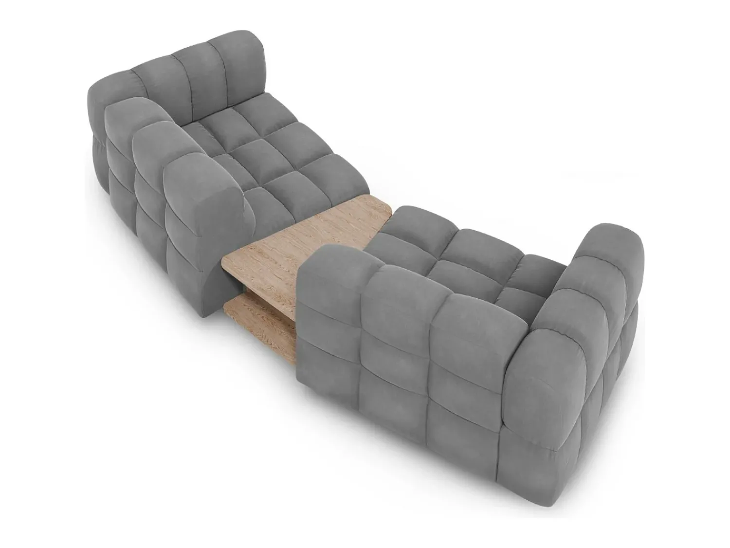 Sale Cosmopolitan Design - Sofá modular "Sky" 2 lugares em veludo cinza claro - 280x148x75cm Cinzento claro
