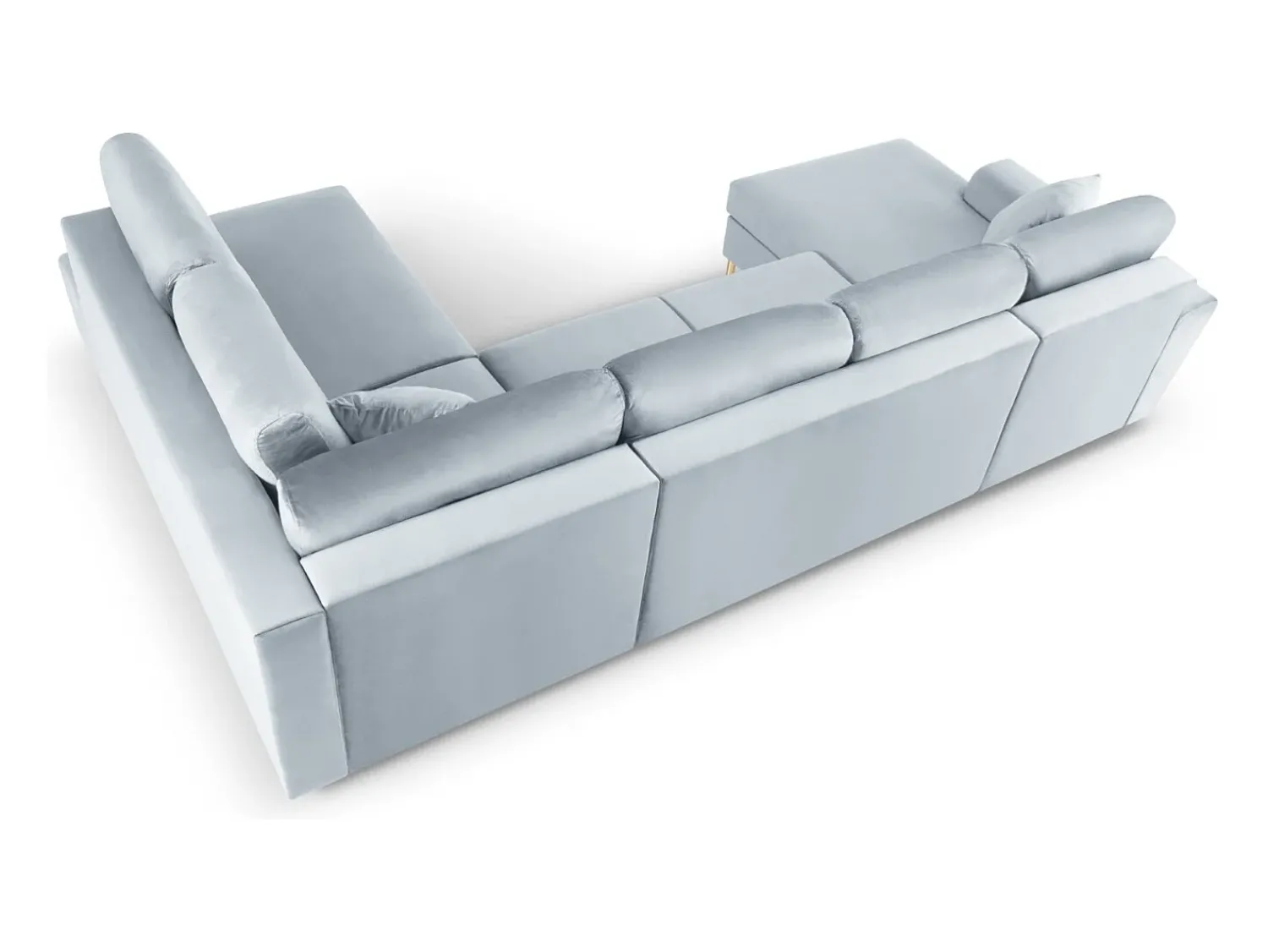 Cosmopolitan Design - Sofá panorâmico convertível em linha reta com caixa de arrumação "Kyoto" 7 lugares em veludo - 313x194x88cm^ Sofá