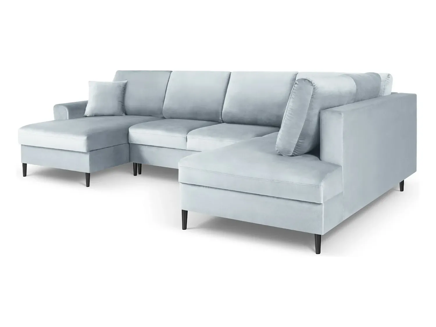 Cosmopolitan Design - Sofá panorâmico convertível em linha reta com caixa de arrumação "Kyoto" 7 lugares em veludo - 313x194x88cm^ Sofá