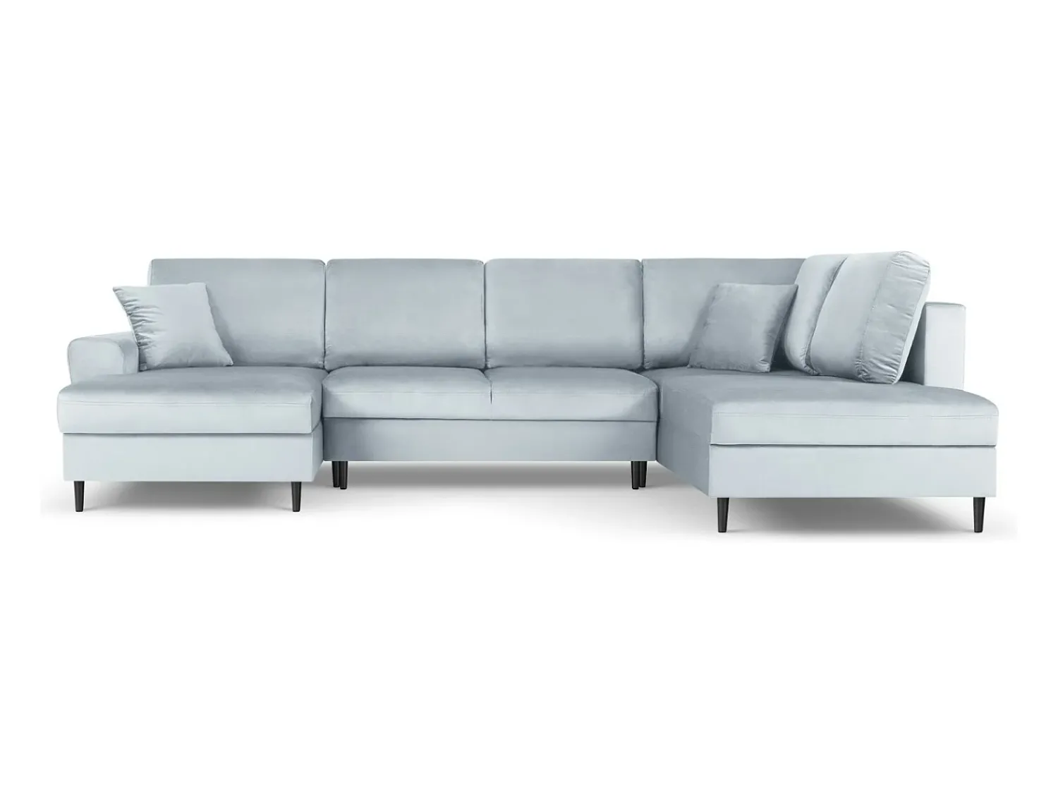 Cosmopolitan Design - Sofá panorâmico convertível em linha reta com caixa de arrumação "Kyoto" 7 lugares em veludo - 313x194x88cm^ Sofá