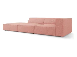 Discount Cosmopolitan Design - Sofá esquerdo "Arendal" 4 lugares em tecido chenille - 262x102x70cm Rosa