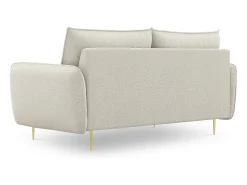 Sofá|Cosmopolitan Design - Sofá "Vienna" 2 lugares em tecido estrutural claro - 160x92x95cm Bege