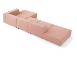 Discount Cosmopolitan Design - Sofá de canto direito "Arendal" 5 lugares em tecido chenille - 341x166x70cm Rosa