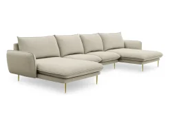 Sofá*Cosmopolitan Design - Sofá panorâmico "Vienna" 6 lugares em tecido estrutural - 350x170x95cm Bege
