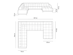 New Cosmopolitan Design - Sofá de canto panorâmico à esquerda