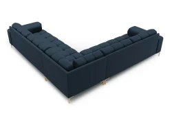 Sofá|Cosmopolitan Design - Sofá de canto simétrico "Bali" 6 lugares em tecido estrutural - 256x256x75cm Azul