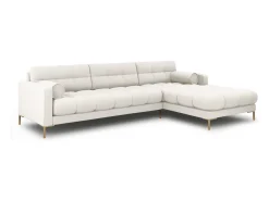 Sofá|Cosmopolitan Design - Sofá de canto direito "Bali" 5 lugares em tecido estrutural claro - 293x185x75cm Bege