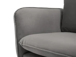 Clearance Cosmopolitan Design - Sofá "Vienna" 3 lugares em veludo cinza claro - 200x92x95cm Cinzento claro