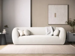 Cosmopolitan Design - Sofá "Essen" 3 lugares em tecido bouclé - 230x95x86cm^ Sofá
