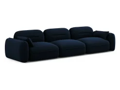 Cosmopolitan Design - Sofá modular "Sydney" 4 lugares em veludo azul real - 320x90x70cm^ Sofá