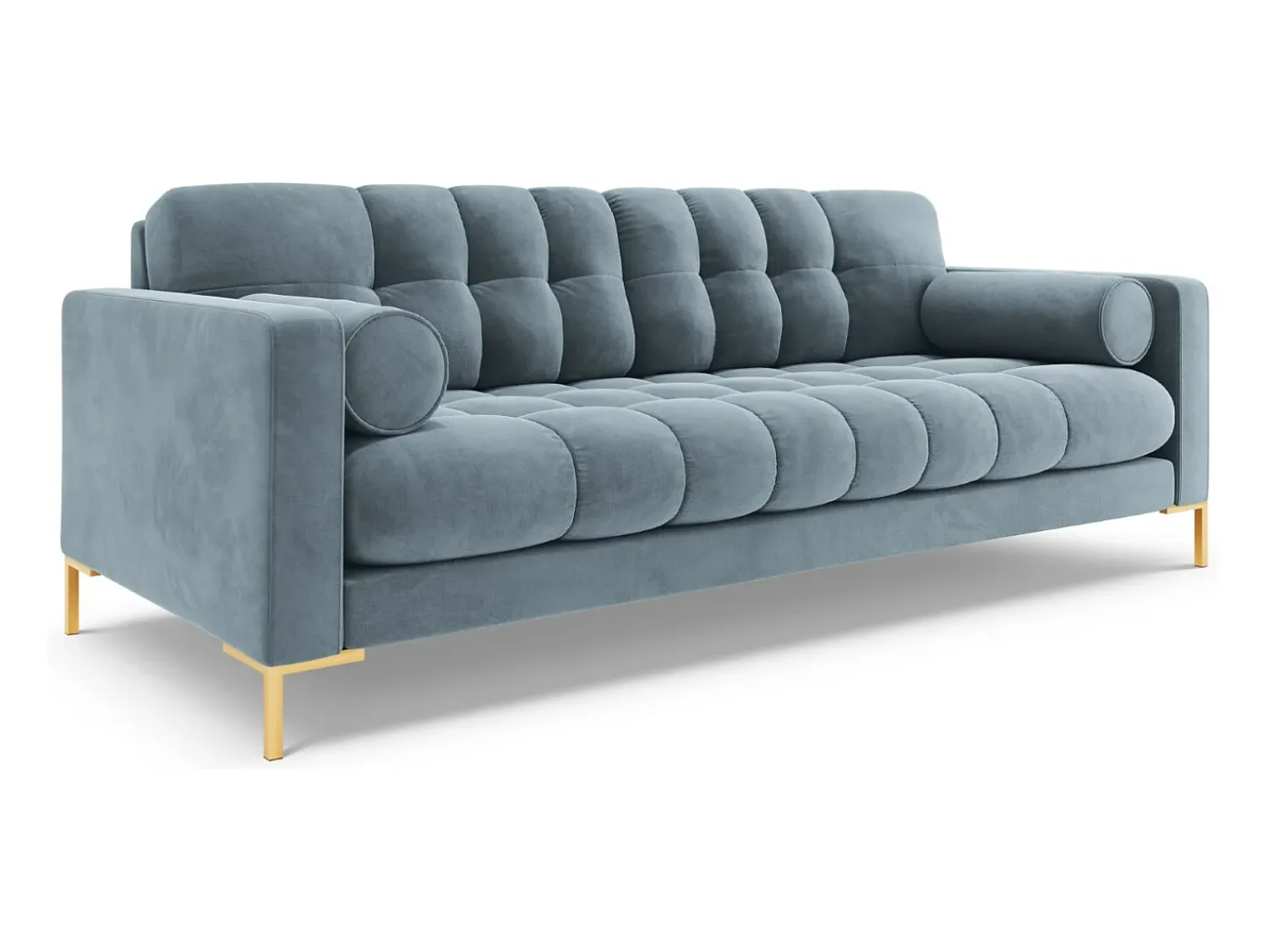 Sofá*Cosmopolitan Design - Sofá "Bali" 3 lugares em veludo - 177x92x75cm Azul claro
