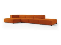 Cosmopolitan Design - Sofá de canto esquerdo "Arendal" 5 lugares em veludo - 341x166x70cm^ Sofá