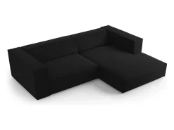 Sofá|Cosmopolitan Design - Sofá de canto direito "Arendal" 3 lugares em veludo - 224x166x70cm Preto