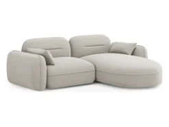 Outlet Cosmopolitan Design - Sofá modular de canto direito "Sydney" 3 lugares em veludo claro - 230x165x70cm Bege