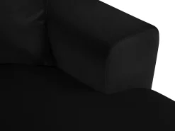Sofá*Cosmopolitan Design - Sofá panorâmico convertível esquerdo com caixa de arrumação "Kyoto" 7 lugares em veludo - 313x194x88cm Preto