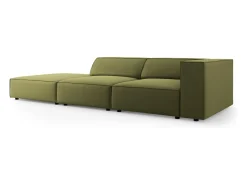 Cosmopolitan Design - Sofá esquerdo "Arendal" 4 lugares em veludo - 262x102x70cm Verde claro