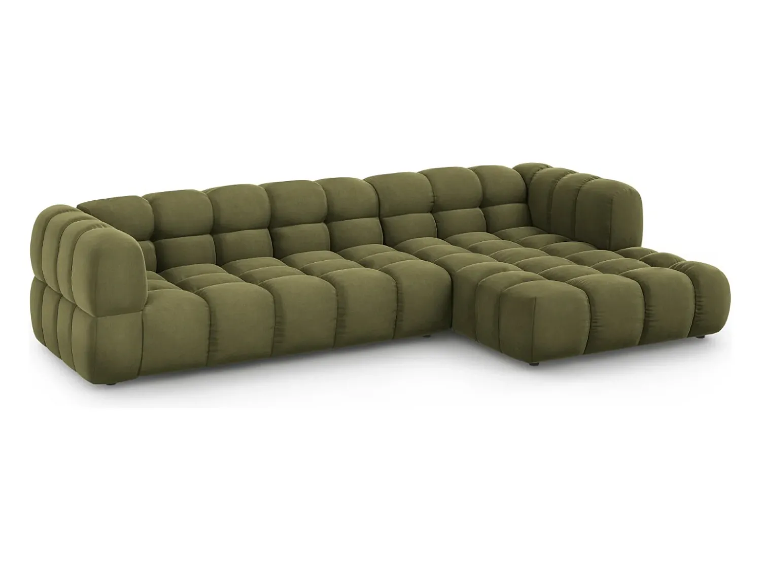 Cosmopolitan Design - Sofá modular de canto direito "Sky" 4 lugares em veludo - 300x162x75cm^ Sofá