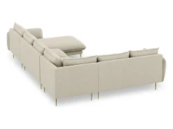 Cosmopolitan Design - Sofá de canto panorâmico à esquerda "Vienna" 7 lugares em tecido estrutural - 330x235x95cm^ Sofá
