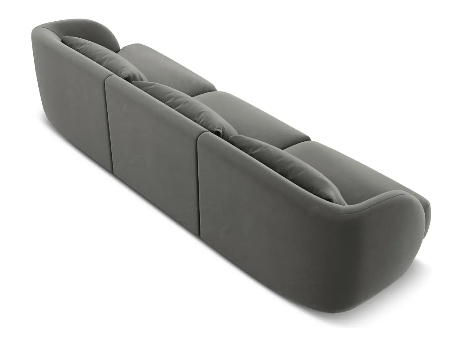Sofá|Cosmopolitan Design - Sofá "Tulum" 3 lugares em veludo cinza claro - 255x90x70cm Cinzento claro