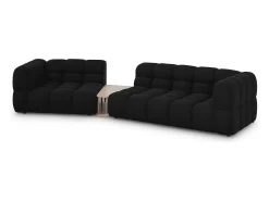 Sale Cosmopolitan Design - Sofá modular virado para a esquerda "Sky" 3 lugares em veludo - 353x148x75cm Preto