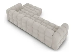 Online Cosmopolitan Design - Sofá modular de canto direito "Sky" 4 lugares em veludo claro - 300x162x75cm Bege