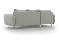 Cosmopolitan Design - Sofá de canto esquerdo "Vienna" 5 lugares em tecido estrutural cinza claro - 255x170x95cm^ Sofá