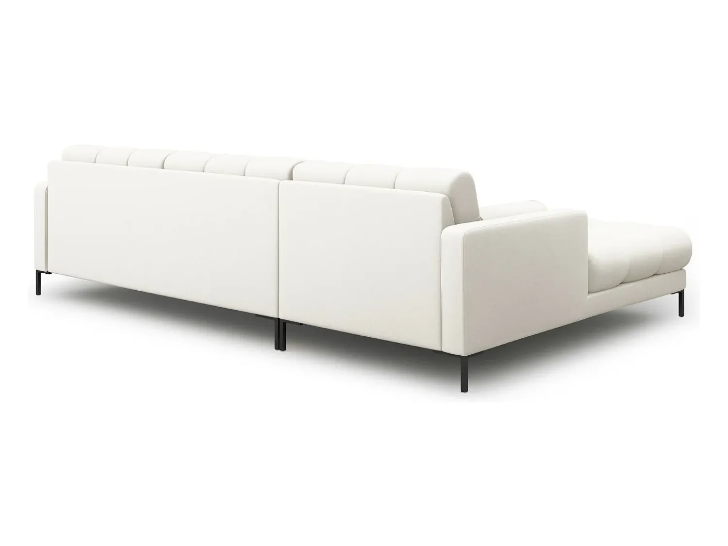 Best Cosmopolitan Design - Sofá de canto esquerdo "Bali" 5 lugares em tecido estrutural claro - 293x185x75cm Bege