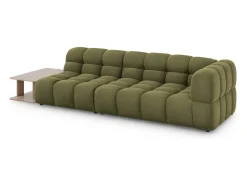 Sofá*Cosmopolitan Design - Sofá modular virado para a esquerda "Sky" 4 lugares em veludo - 297x102x75cm Verde claro