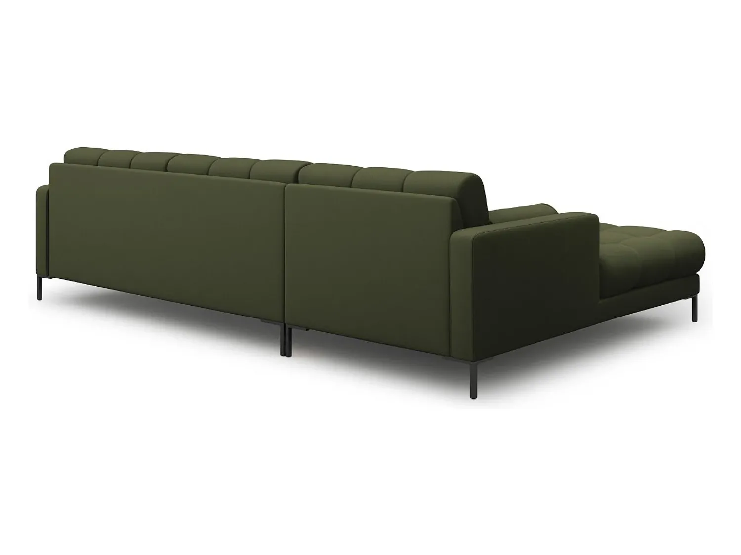 Sofá*Cosmopolitan Design - Sofá de canto esquerdo "Bali" 5 lugares em tecido estrutural - 293x185x75cm Verde