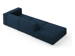 Hot Cosmopolitan Design - Sofá esquerdo "Arendal" 4 lugares em tecido chenille com efeito canelado azul real - 262x102x70cm Azul escuro