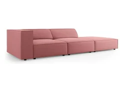 Cosmopolitan Design - Sofá direito "Arendal" 4 lugares em veludo salmão - 262x102x70cm Rosa claro