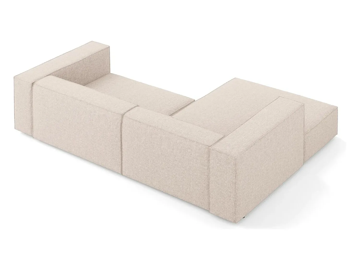 Sofá|Cosmopolitan Design - Sofá de canto esquerdo "Arendal" 3 lugares em tecido chenille - 224x166x70cm Bege