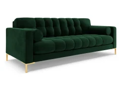 Cosmopolitan Design - Sofá "Bali" 3 lugares em veludo verde garrafa - 177x92x75cm^ Sofá