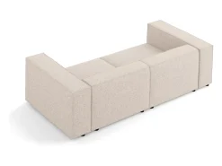 Sofá|Cosmopolitan Design - Sofá "Arendal" 3 lugares em tecido chenille - 204x102x70cm Bege
