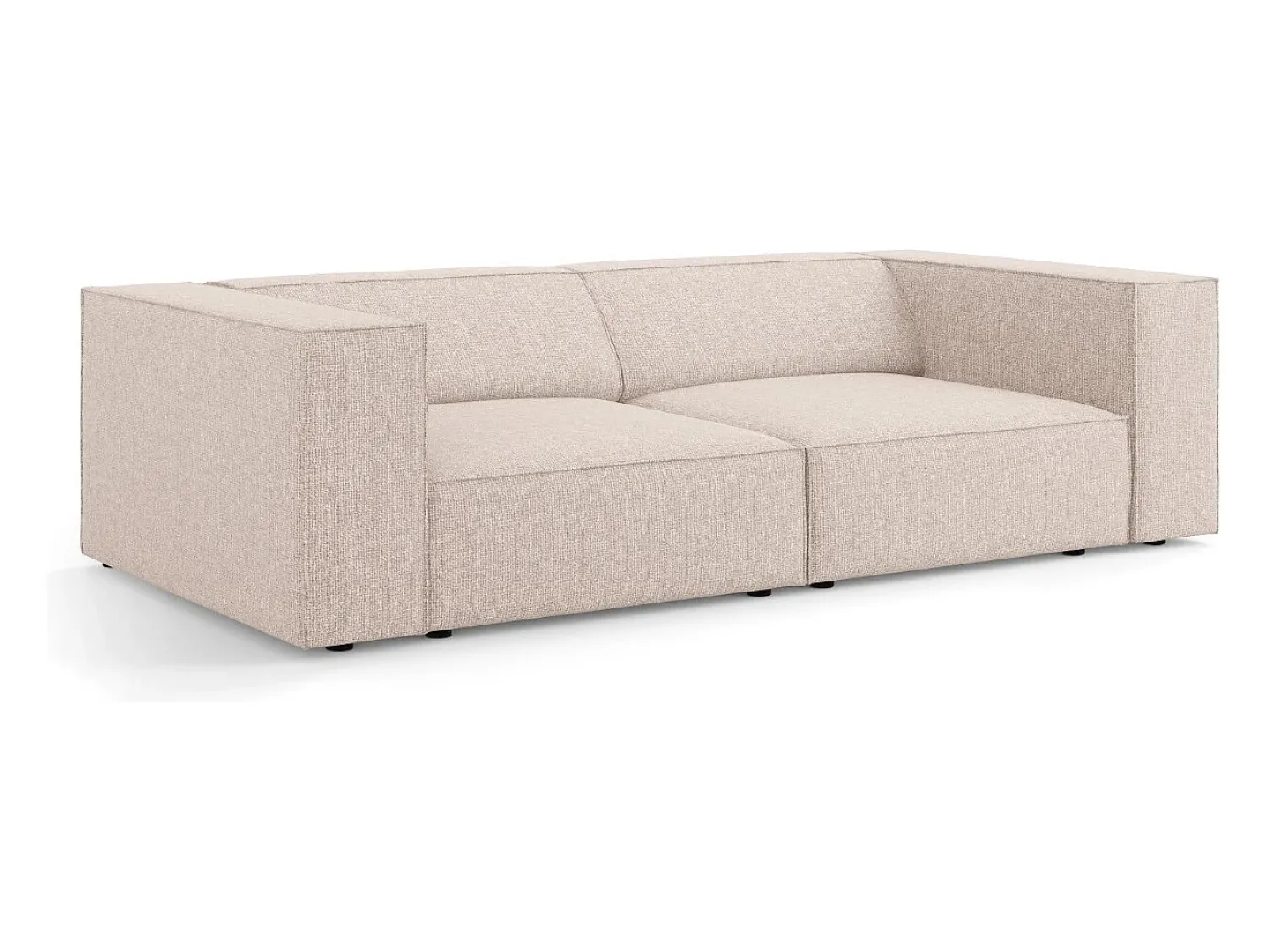 Sofá|Cosmopolitan Design - Sofá "Arendal" 3 lugares em tecido chenille - 204x102x70cm Bege