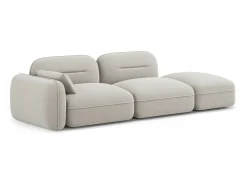 Cosmopolitan Design - Sofá modular direito "Sydney" 3 lugares em veludo claro - 295x90x70cm^ Sofá