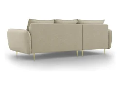 Sofá|Cosmopolitan Design - Sofá de canto esquerdo "Vienna" 5 lugares em tecido estrutural - 255x170x95cm Bege