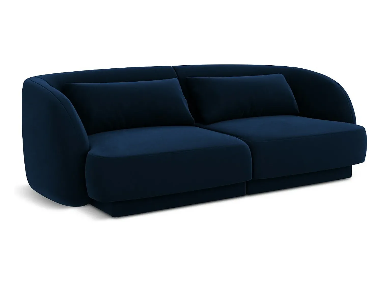Sofá*Cosmopolitan Design - Sofá "Tulum" 2 lugares em veludo azul real - 180x90x70cm Azul escuro